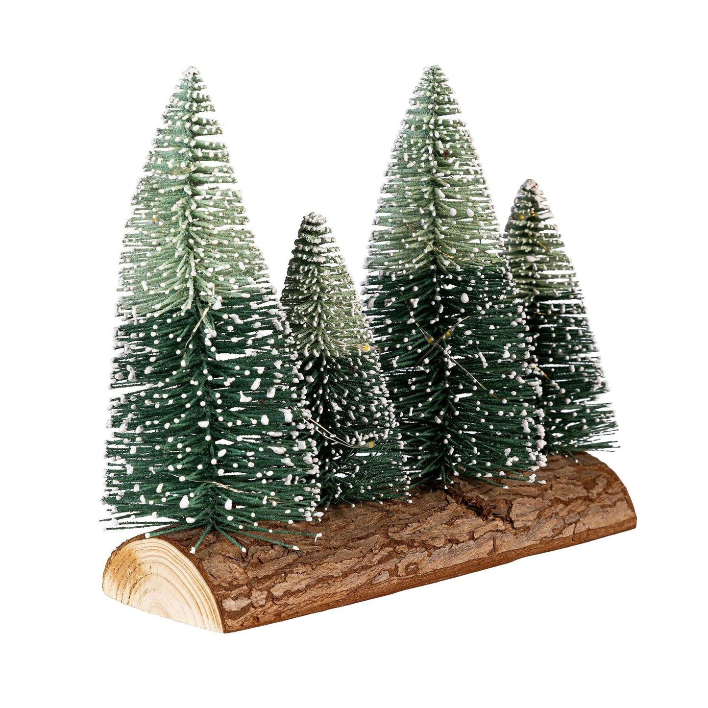 LED Ombre Bottle Brush Trees on Log