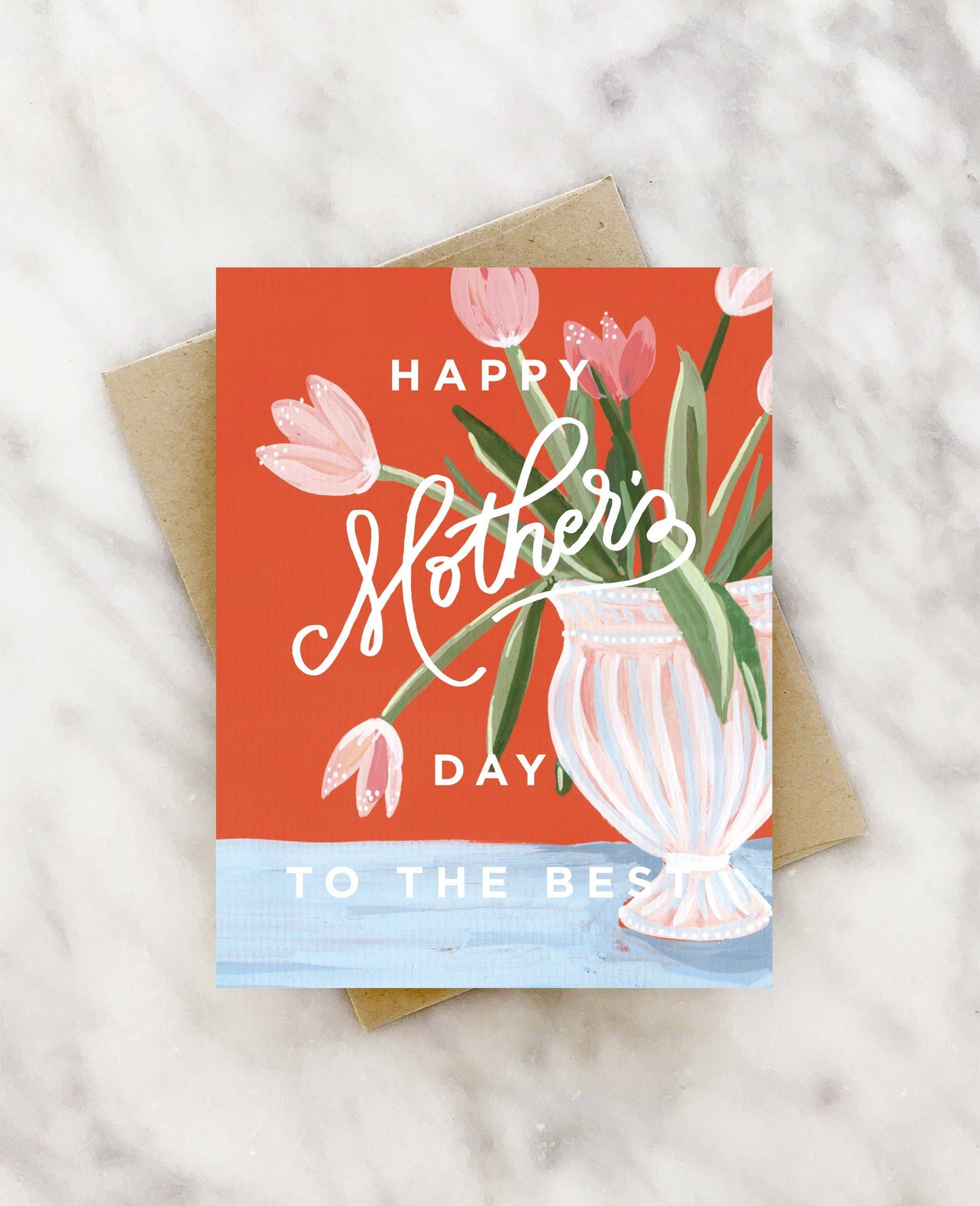 Tulip vase mother's day card