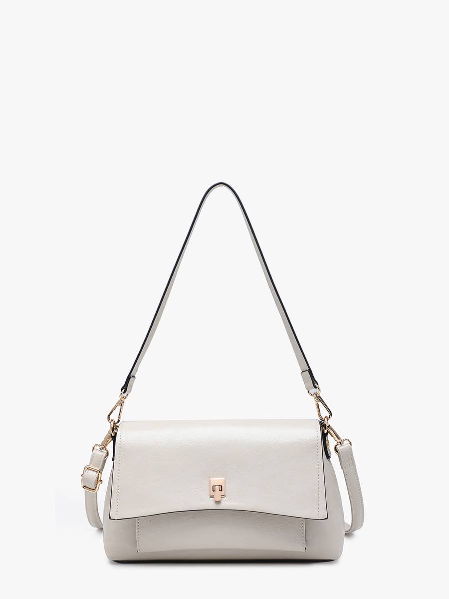 Bella Glossy Shoulder Bag w/ Push Lock | M2849
