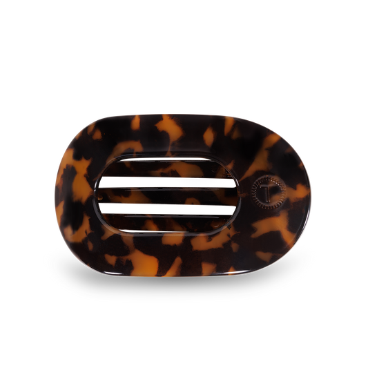 Tortoise Small Round Flat Hair Clip