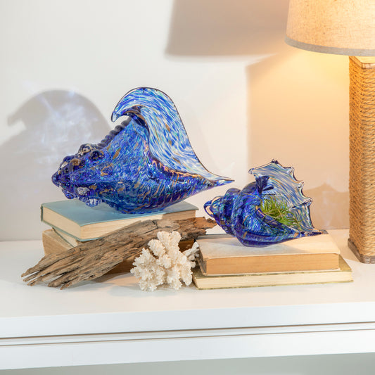 Glass Conch Shell Table Decor