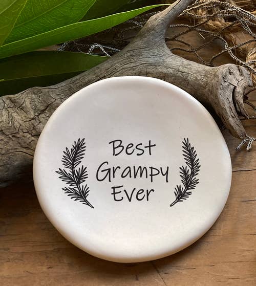 "Best Grampy Ever" Handmade Ceramic Grandparent Dish