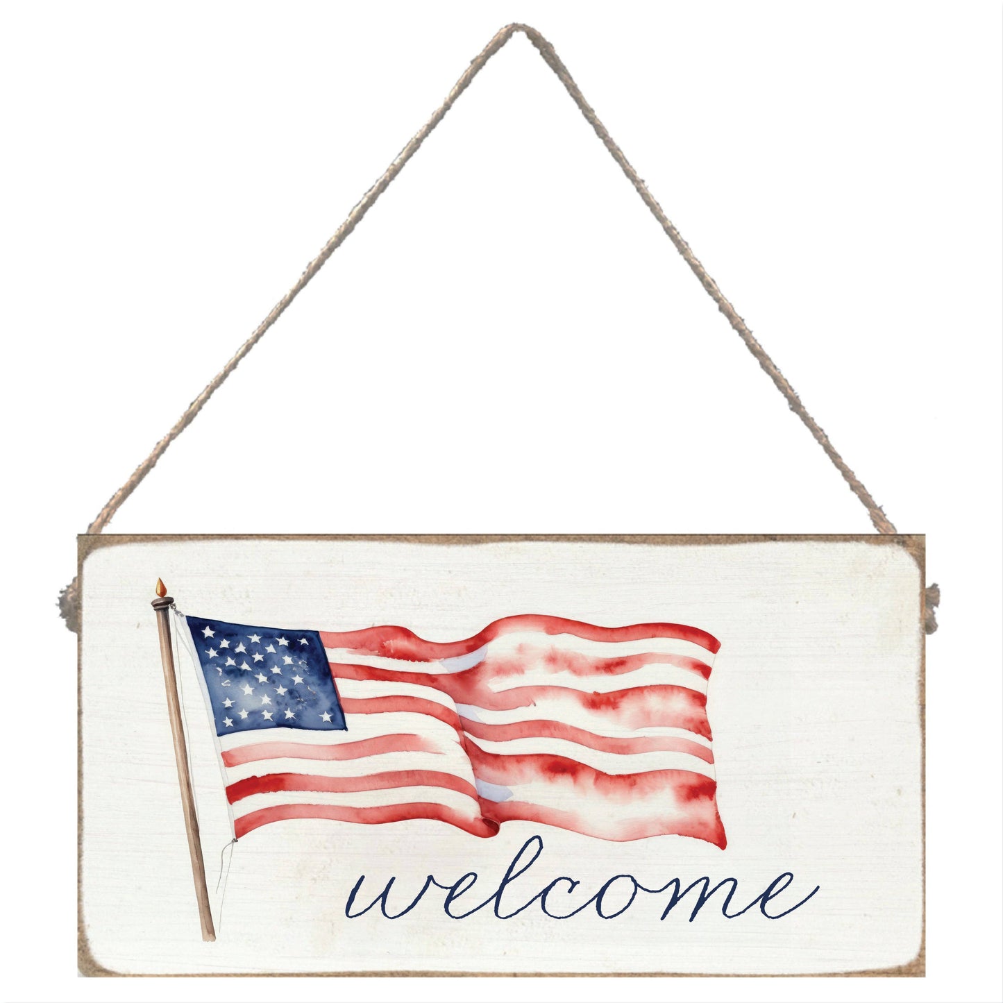 America 250th Flag Welcome Twine Sign