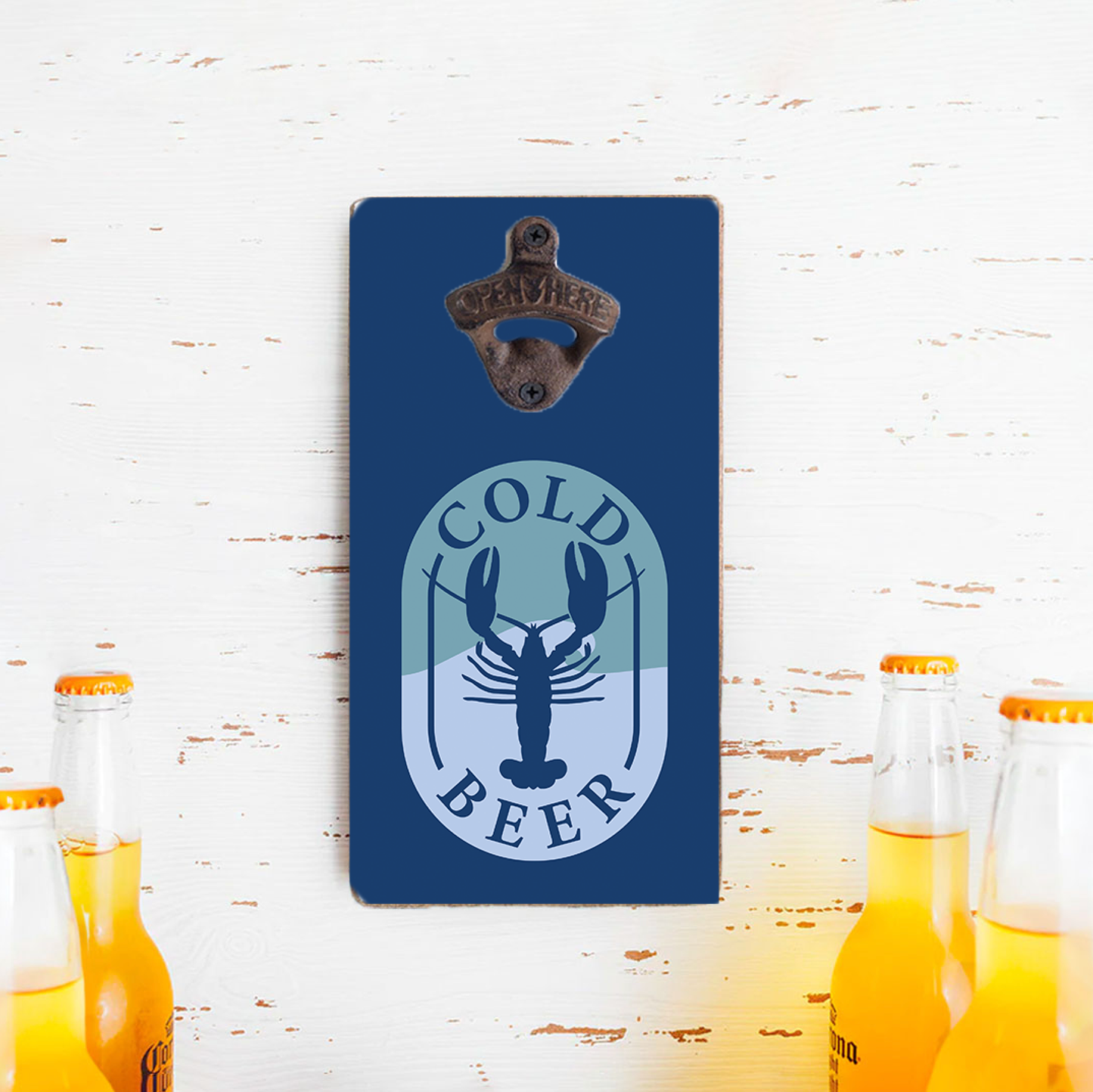 Cold Beer Lobster Bottle Opener | Coastal Bar Decor