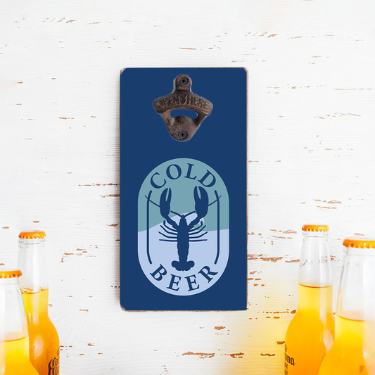 Cold Beer Lobster Bottle Opener | Coastal Bar Decor