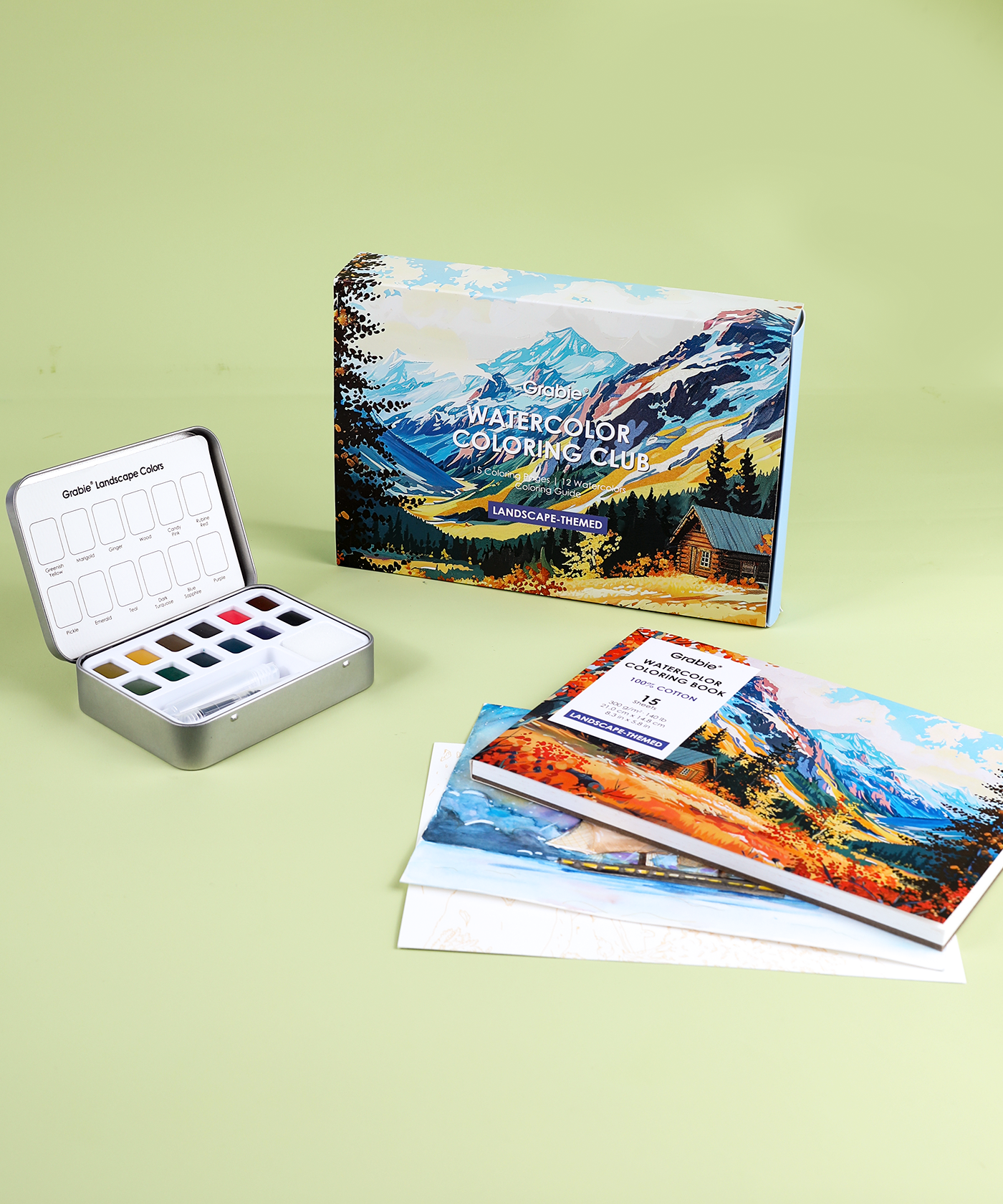 Watercolor Coloring Club Box - Landscape