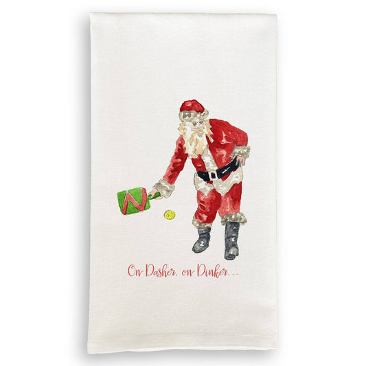 Pickleball Santa Tea Towel