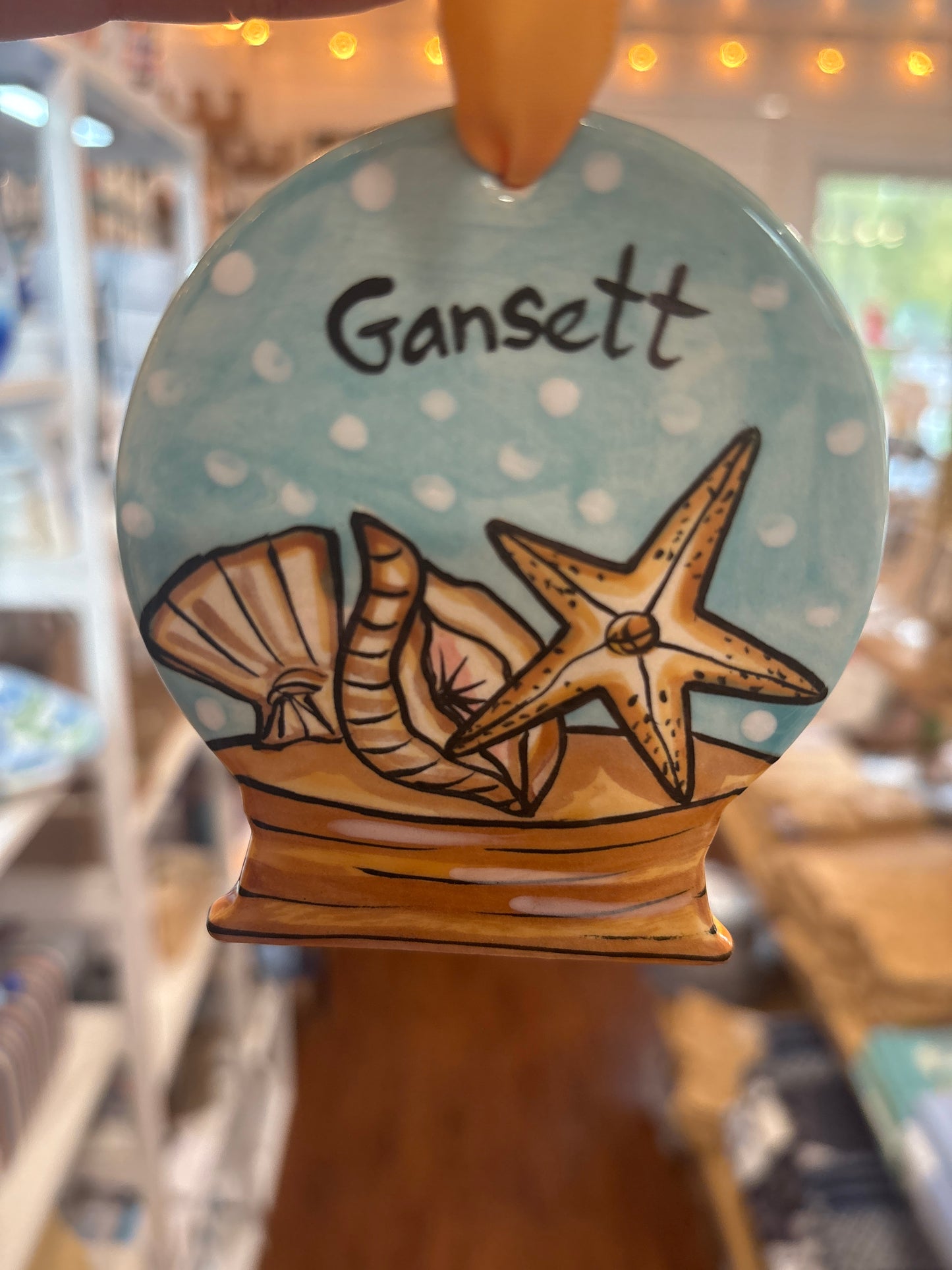 Gansett Snow Globe Hand-Painted Ornament