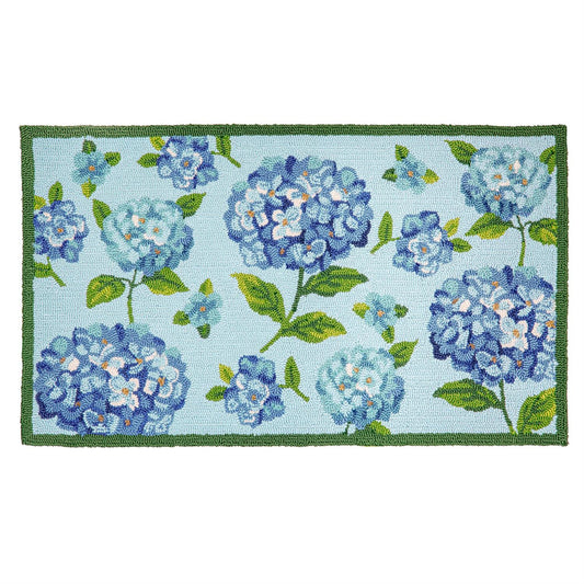 Indoor/Outdoor Hooked Rug, Hydrangea Haven