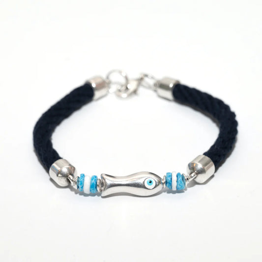 Chappie Bracelet - Navy/Silver