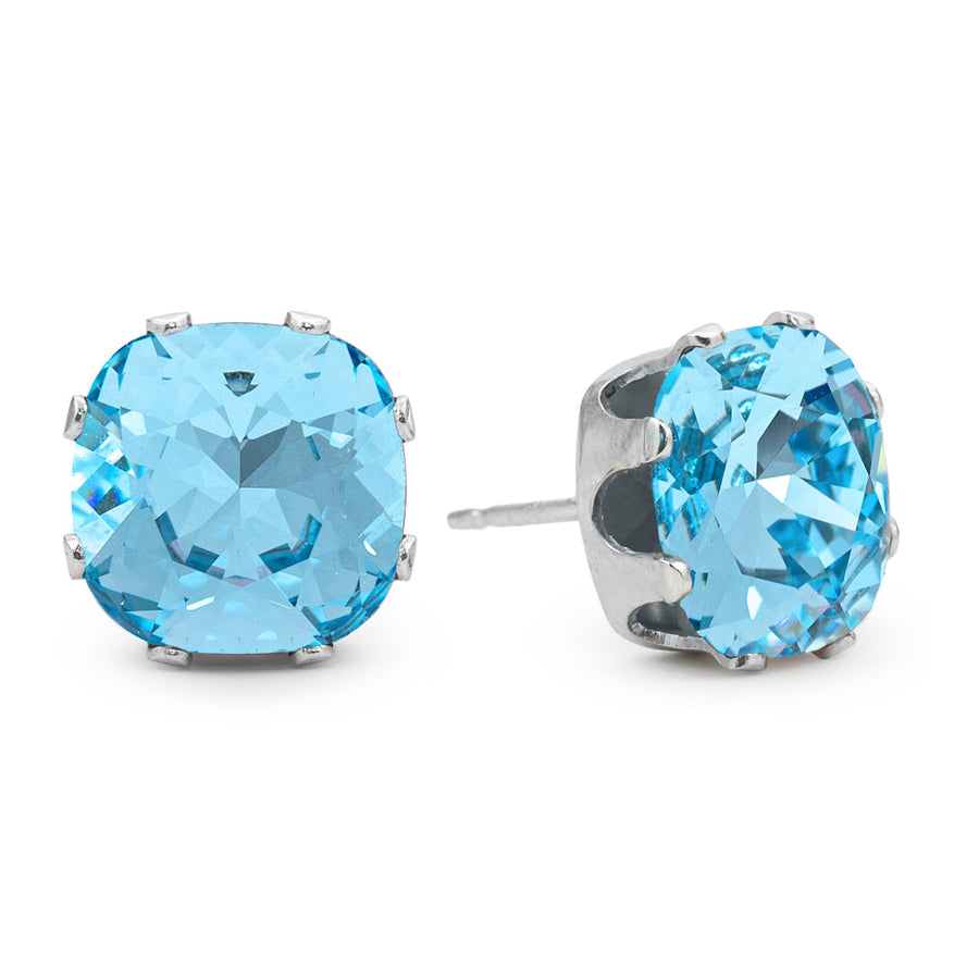 Aqua Mega Cushion Earrings