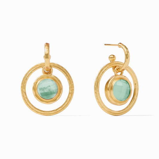 Astor 6-in-1 Charm Earring Gold - Iridescent Aquamarine Blue