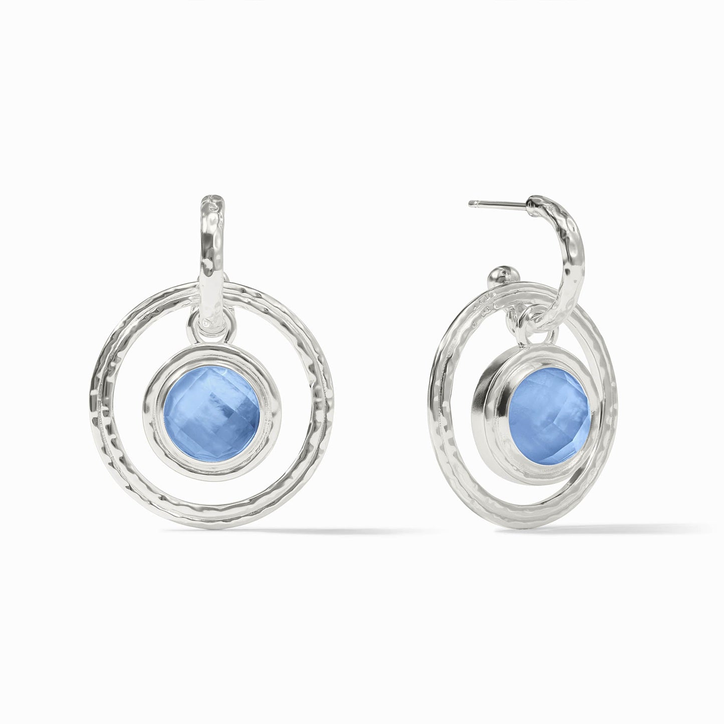 Astor 6-in-1 Charm Earring Silver - Iridescent Chalcedony Blue
