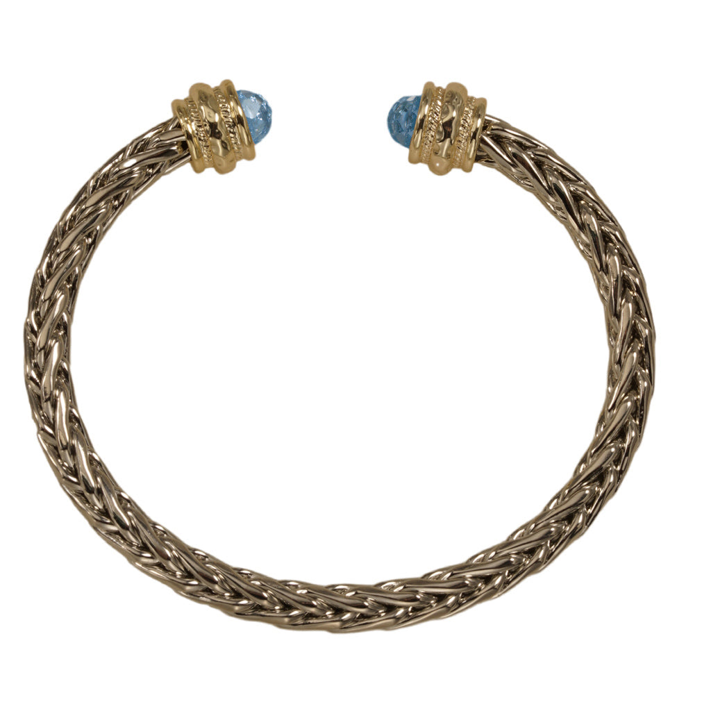 Braided Cuff with Blue Topaz Tips