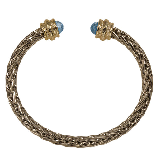 Braided Cuff with Blue Topaz Tips