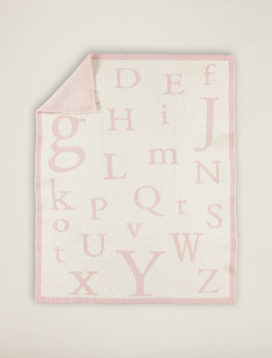 CozyChic ABC Baby Blanket by Barefoot Dreams -  Dusty Rose / Cream