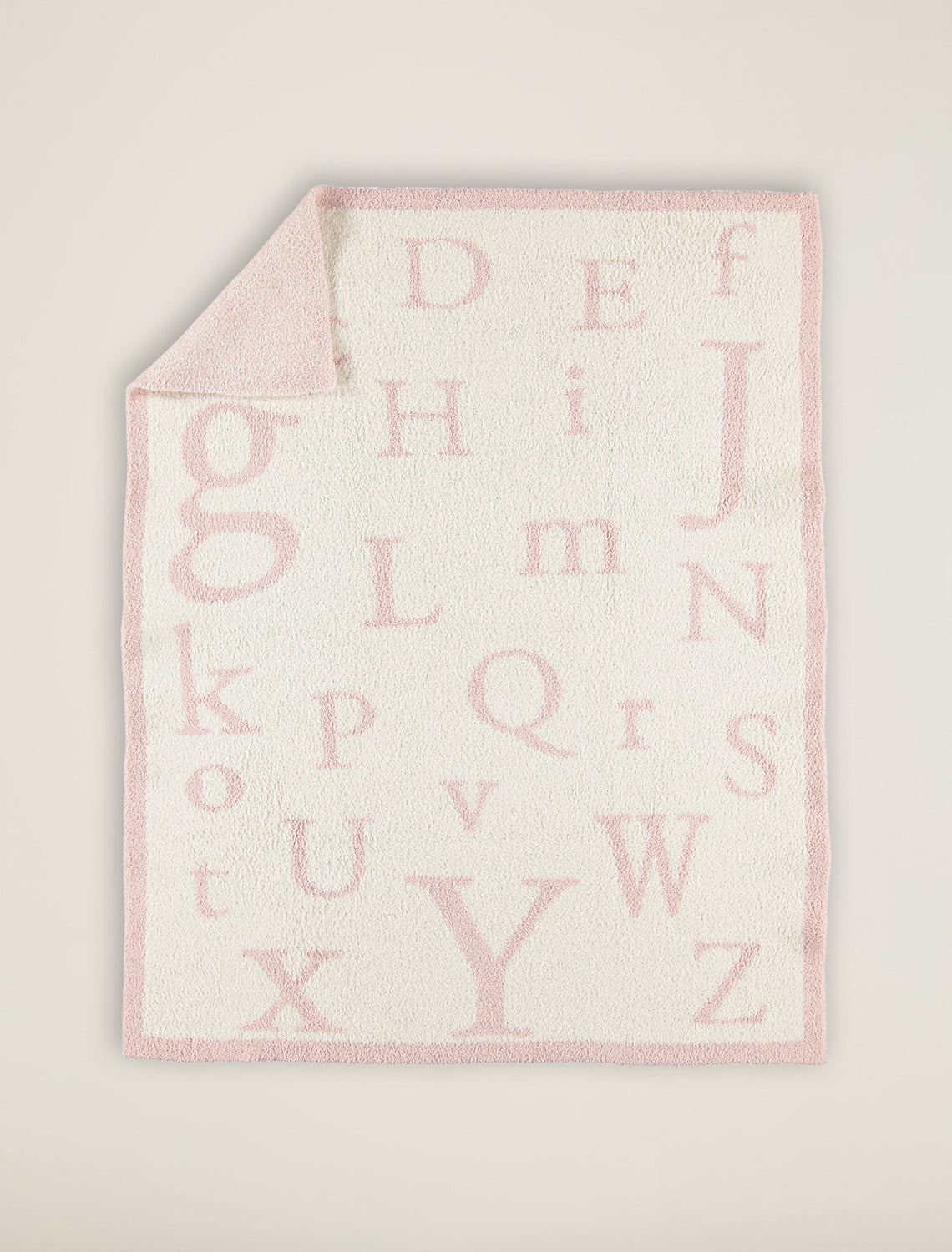 CozyChic ABC Baby Blanket by Barefoot Dreams -  Dusty Rose / Cream