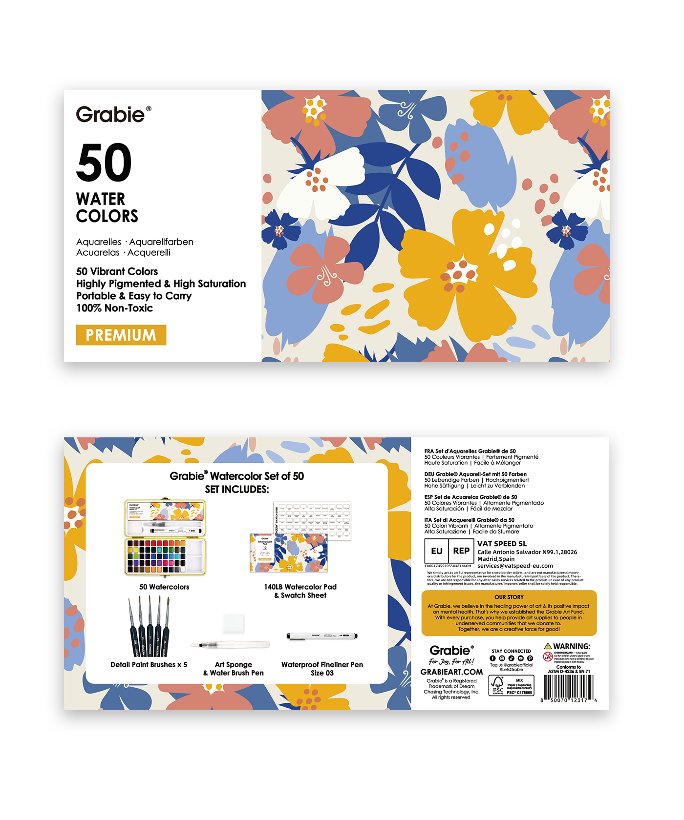 All-In-One Premium Watercolor Set of 50