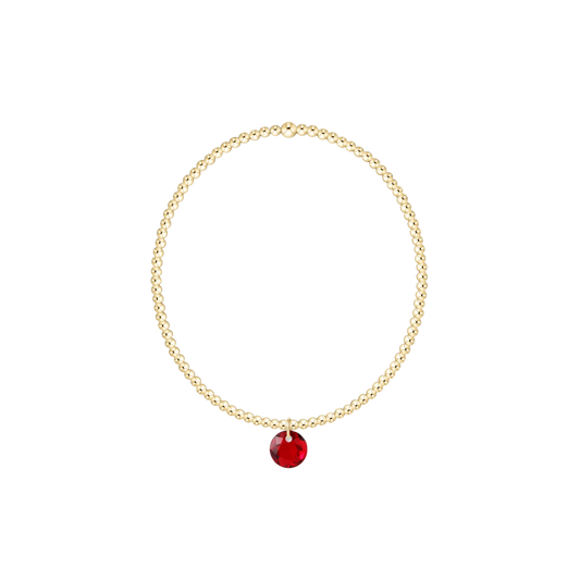 Classic Gold 2mm Bracelet - Reflection Small Charm - January
