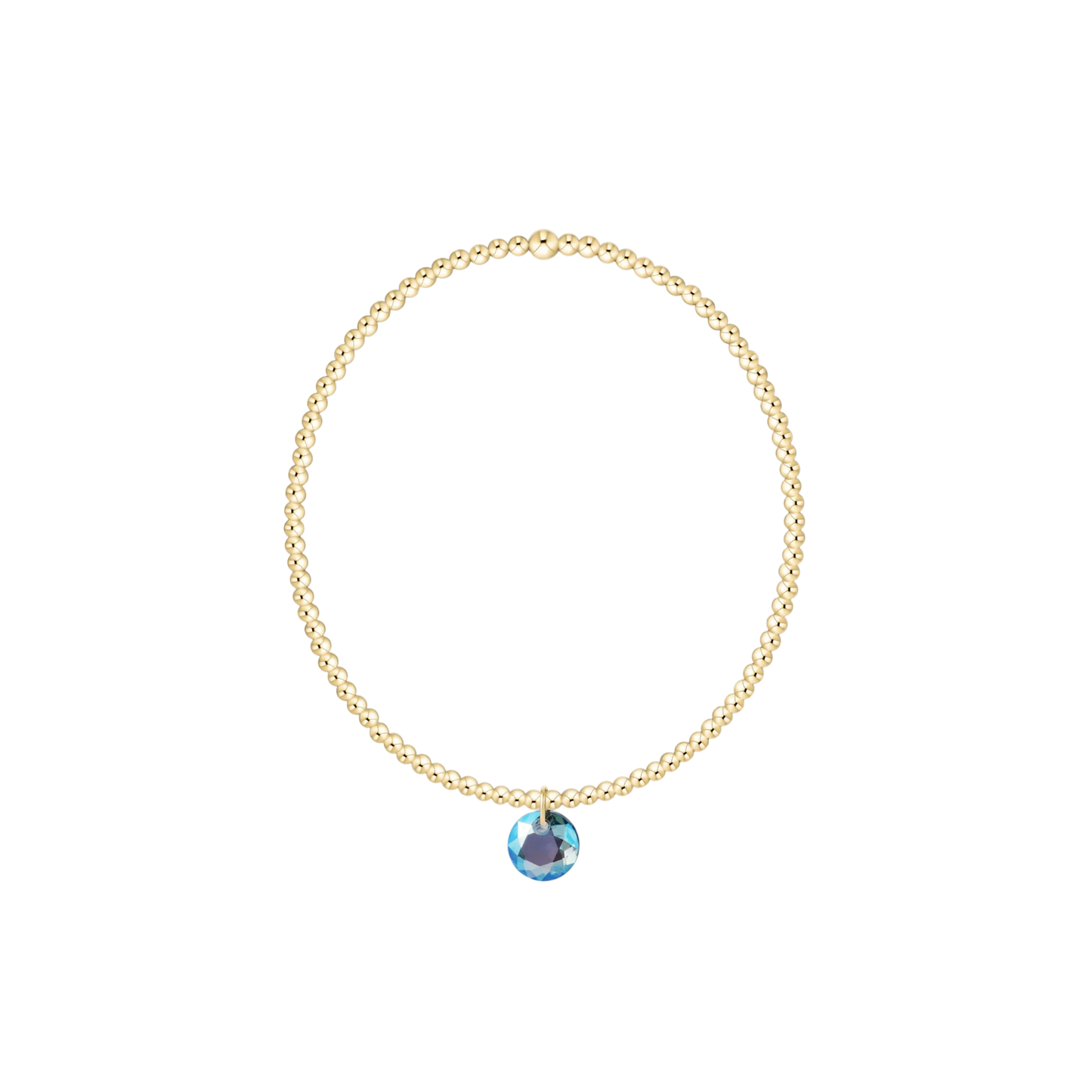 Classic Gold 2mm Bracelet - Reflection Small Charm - March