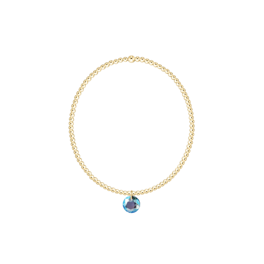 Classic Gold 2mm Bracelet - Reflection Small Charm - March