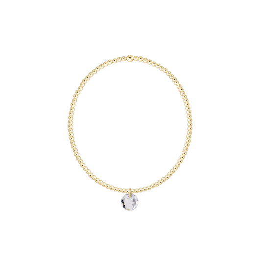Classic Gold 2mm Bracelet - Reflection Small Charm - April