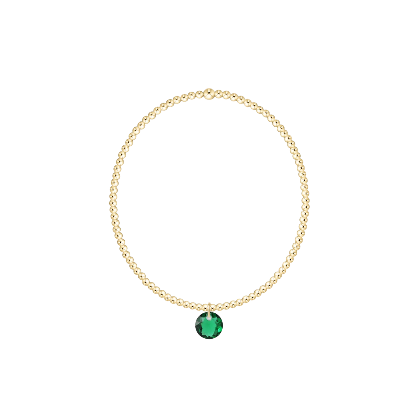 Classic Gold 2mm Bracelet - Reflection Small Charm - May