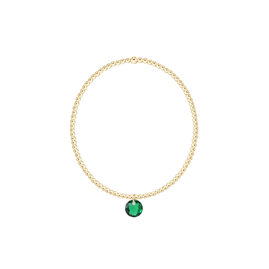 Classic Gold 2mm Bracelet - Reflection Small Charm - May