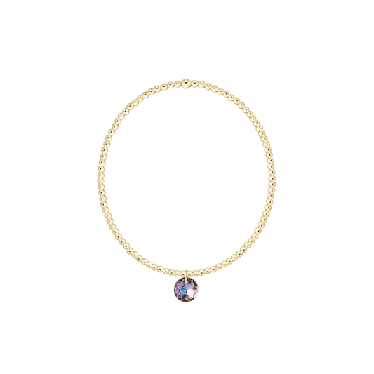 Classic Gold 2mm Bracelet - Reflection Small Charm - June