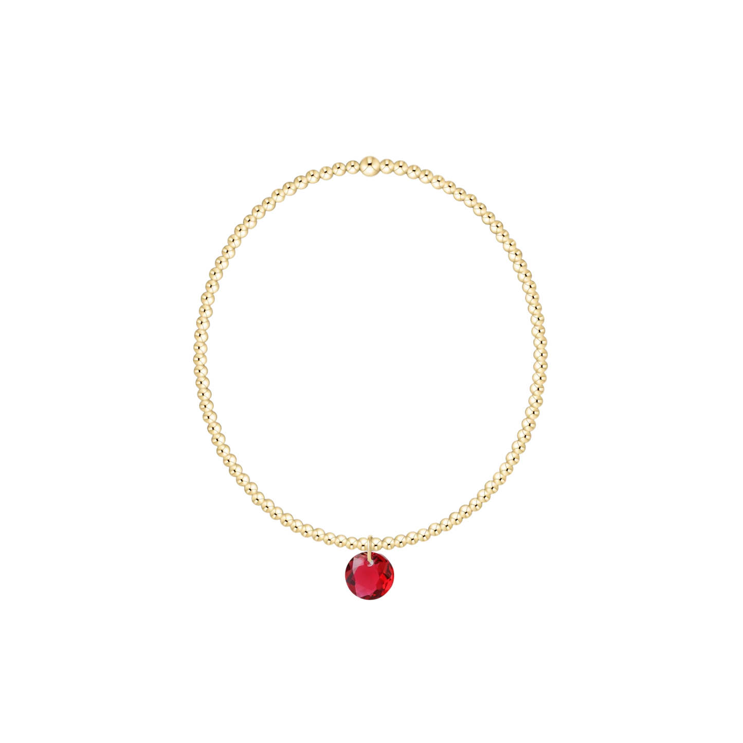 Classic Gold 2mm Bracelet - Reflection Small Charm - July