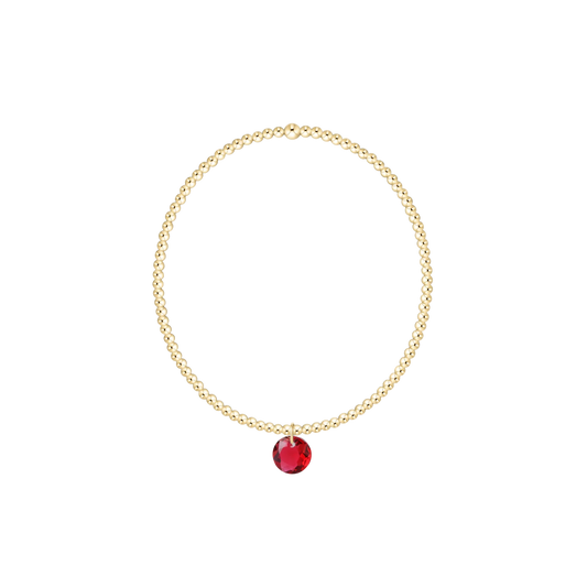 Classic Gold 2mm Bracelet - Reflection Small Charm - July
