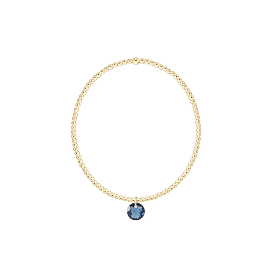 Classic Gold 2mm Bracelet - Reflection Small Charm - September