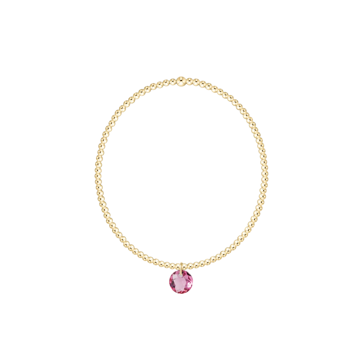Classic Gold 2mm Bracelet - Reflection Small Charm - October