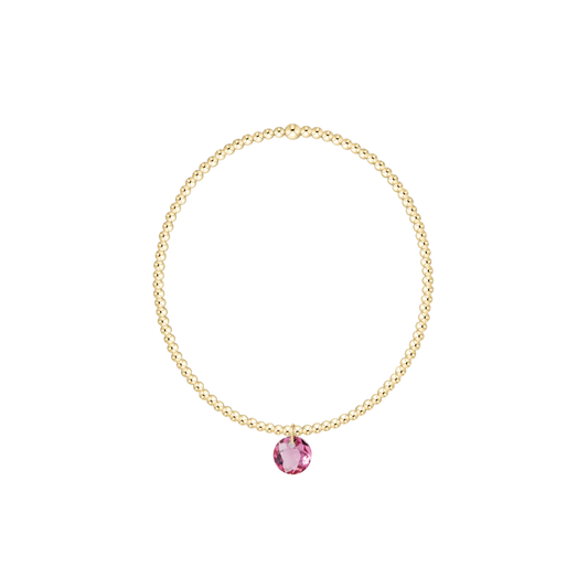 Classic Gold 2mm Bracelet - Reflection Small Charm - October