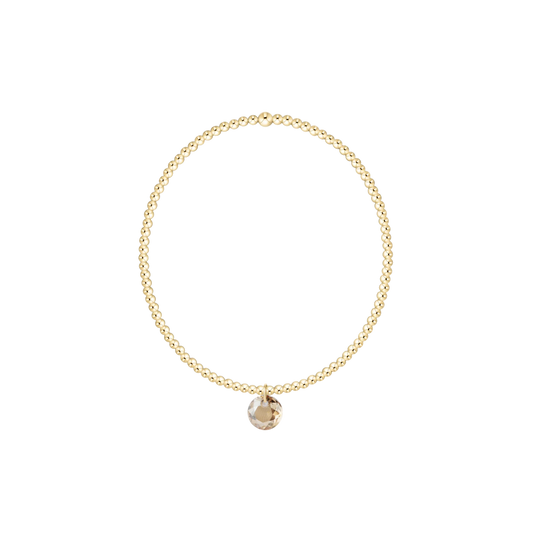 Classic Gold 2mm Bracelet - Reflection Small Charm - November