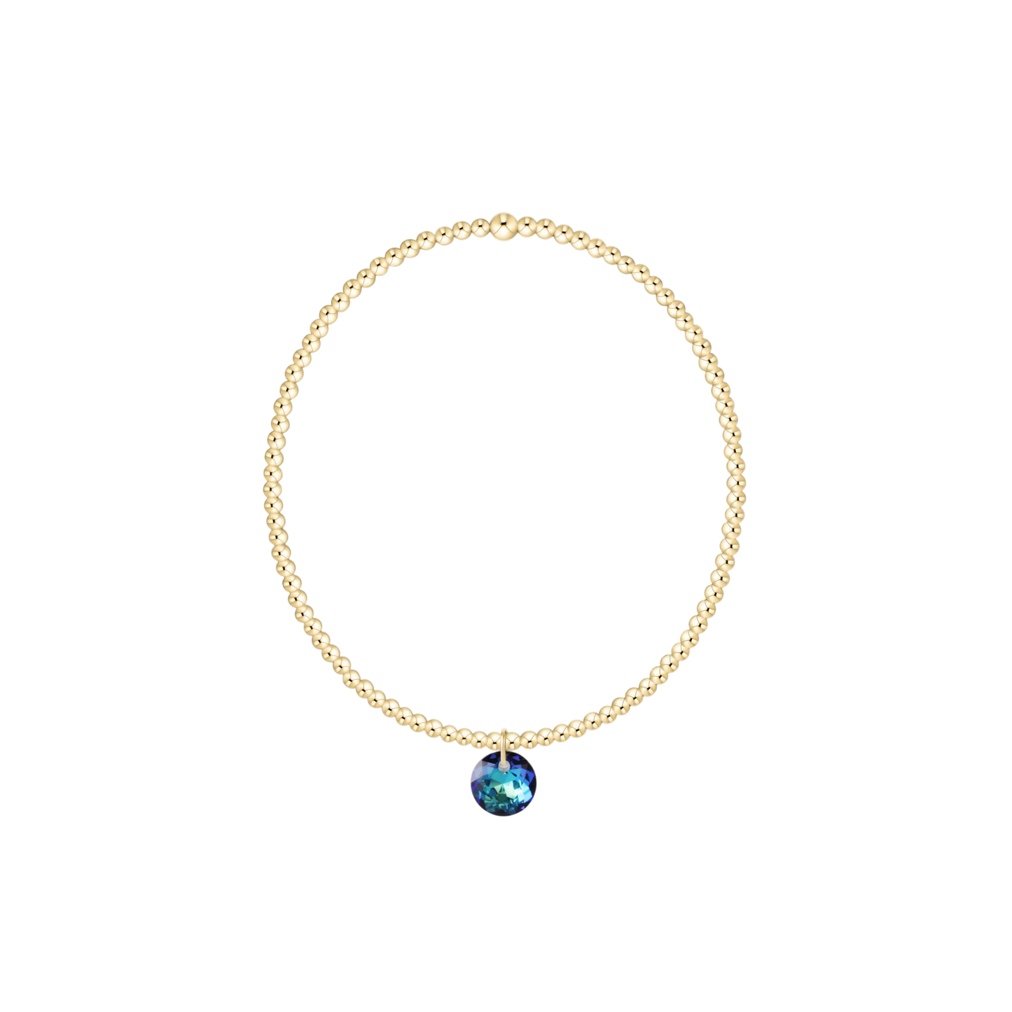 Classic Gold 2mm Bracelet - Reflection Small Charm - December