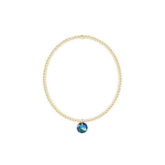 Classic Gold 2mm Bracelet - Reflection Small Charm - December