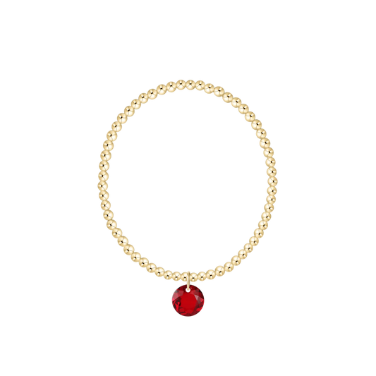 Classic Gold 3mm Bracelet - Reflection Charm - January