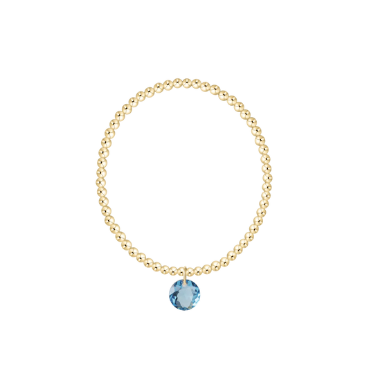 Classic Gold 3mm Bracelet - Reflection Charm - March