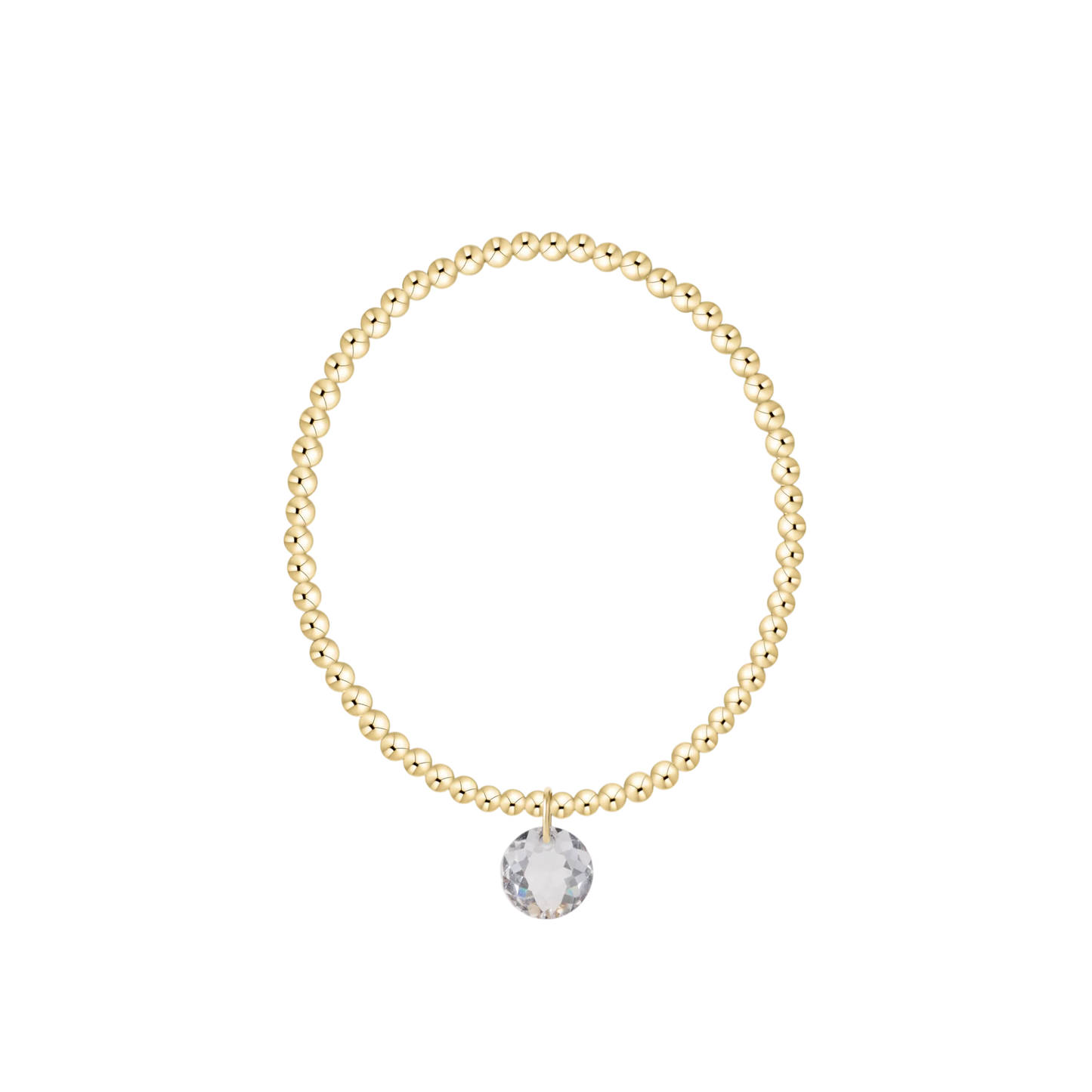 Classic Gold 3mm Bracelet - Reflection Charm - April