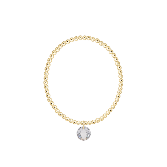 Classic Gold 3mm Bracelet - Reflection Charm - April