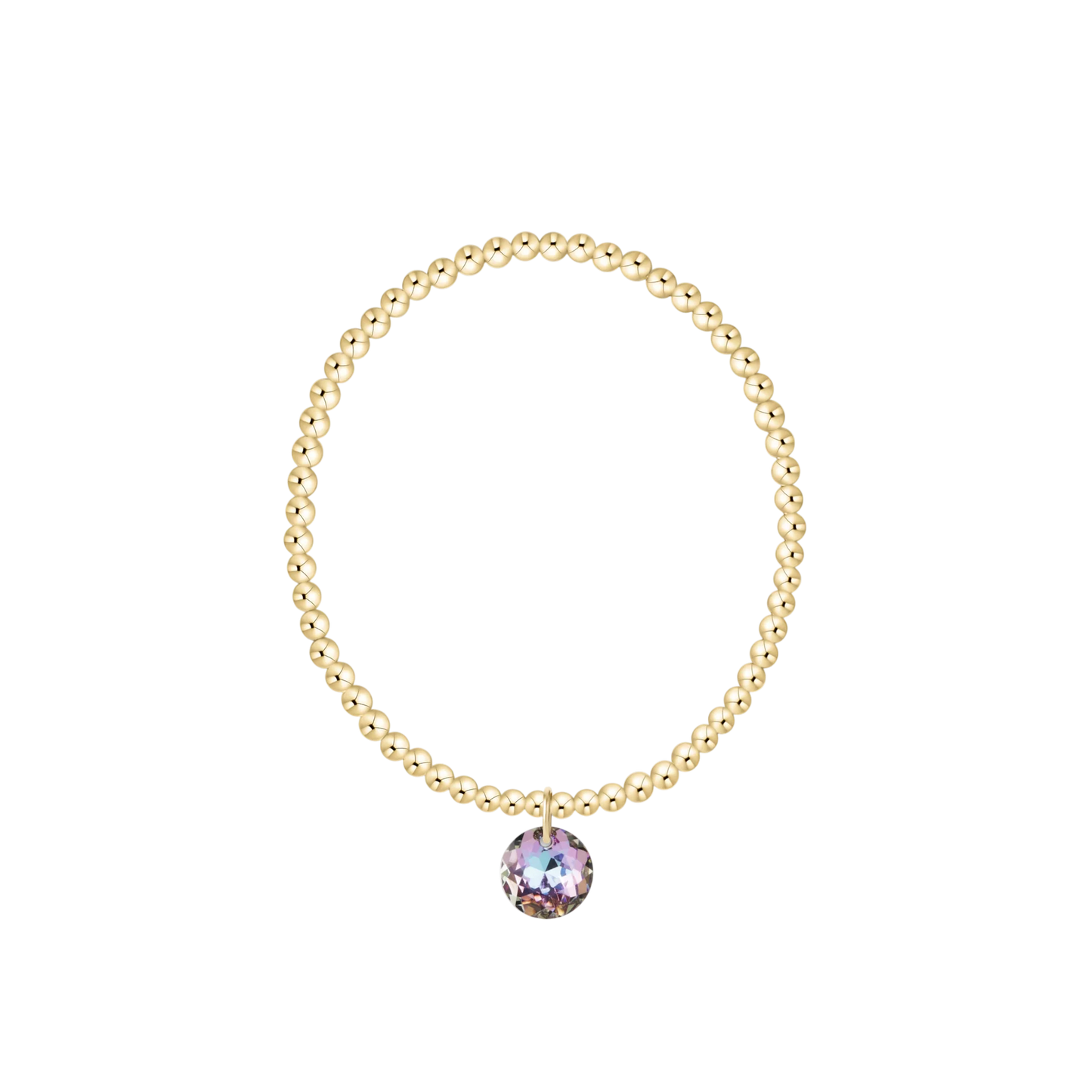 Classic Gold 3mm Bracelet - Reflection Charm - June