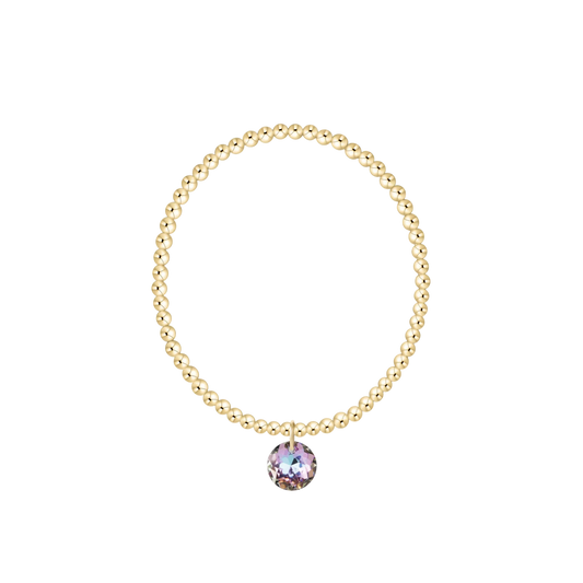 Classic Gold 3mm Bracelet - Reflection Charm - June