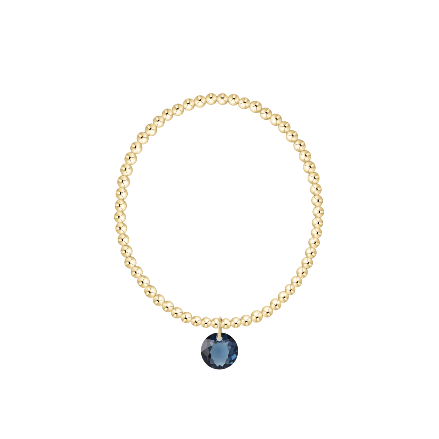 Classic Gold 3mm Bracelet - Reflection Charm - September
