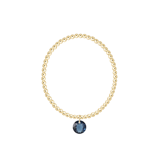 Classic Gold 3mm Bracelet - Reflection Charm - September