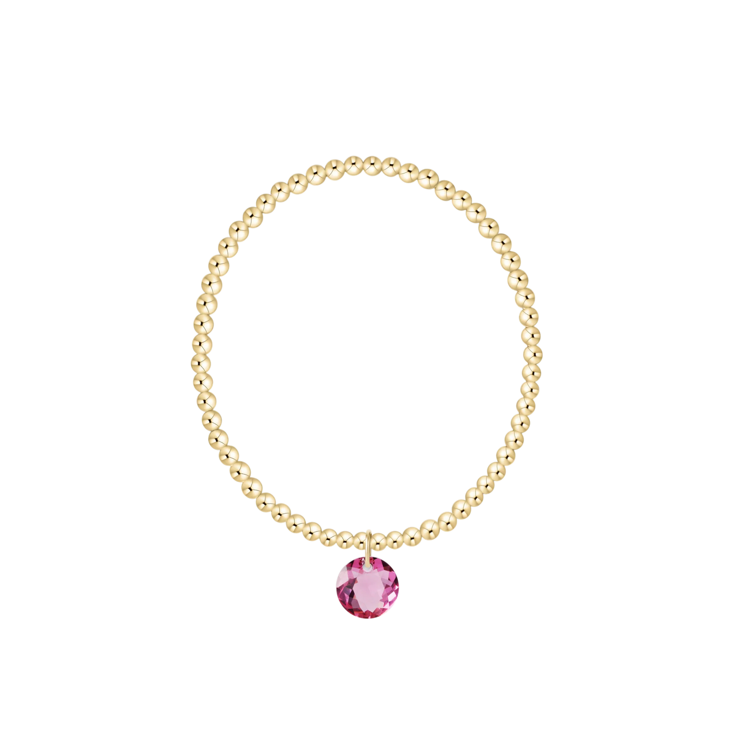 Classic Gold 3mm Bracelet - Reflection Charm - October