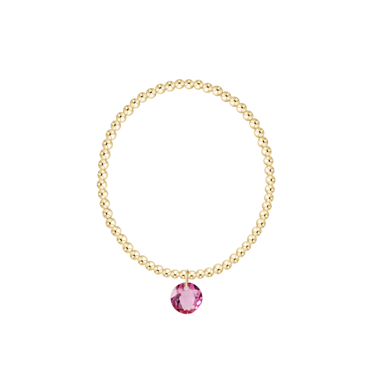 Classic Gold 3mm Bracelet - Reflection Charm - October