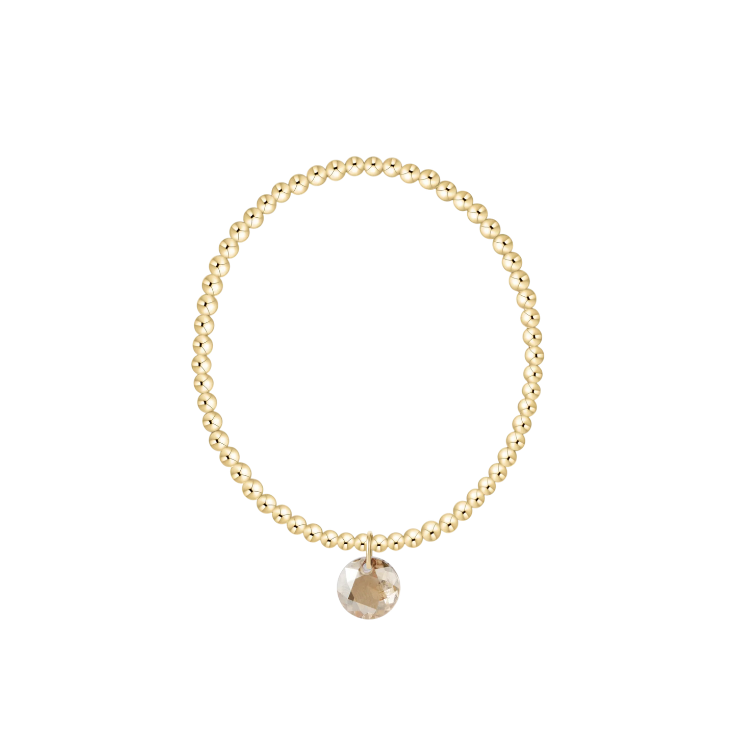 Classic Gold 3mm Bracelet - Reflection Charm - November