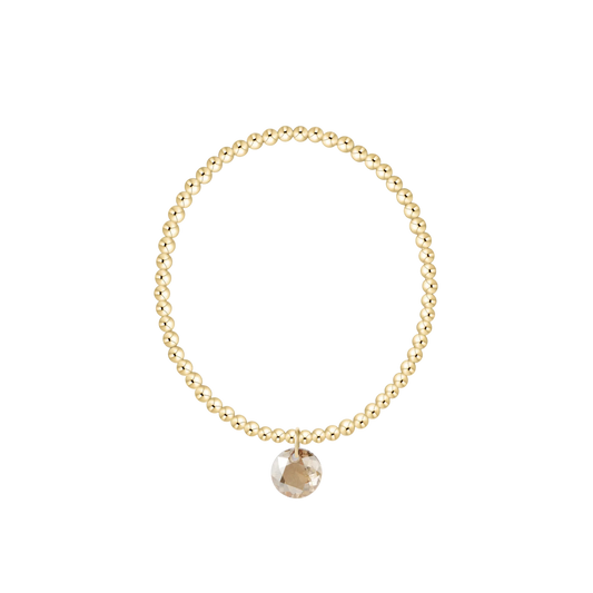 Classic Gold 3mm Bracelet - Reflection Charm - November