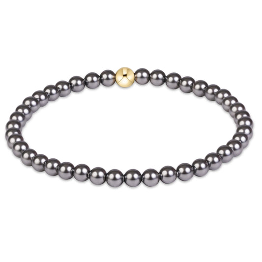 Classic Pearl Dark Grey 4mm Bracelet